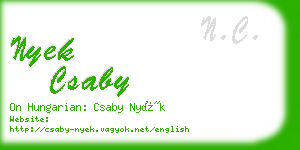 nyek csaby business card